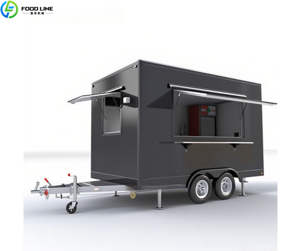 black fast food trailer