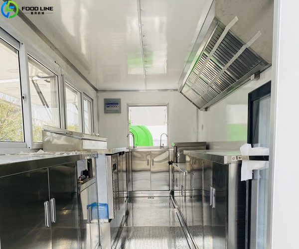 interior of fast food trailer