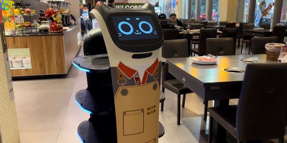real scene of food delivery robot