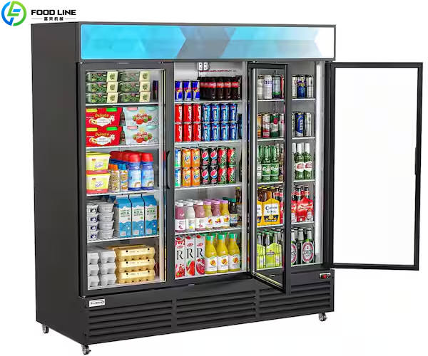 3 door display fridge