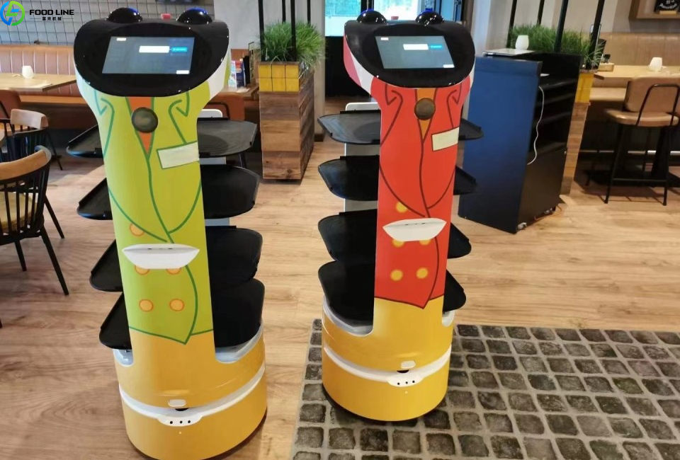 food delivery robot in restaurant