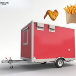red fast food trailer