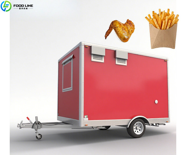 red fast food trailer