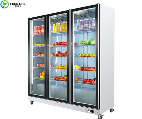 three door display fridge