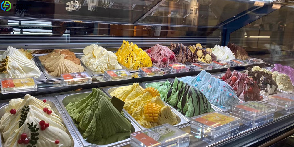 ice cream freezer display cabinet detail