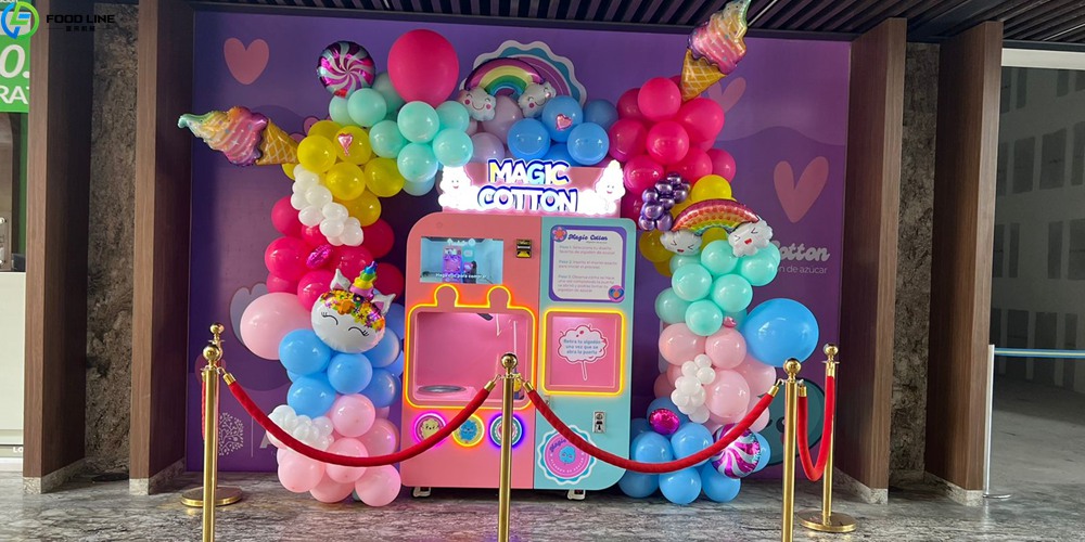 flower cotton candy vending device
