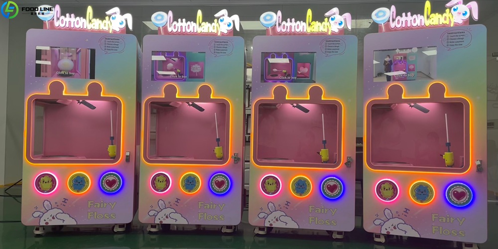 flower cotton candy vending machine