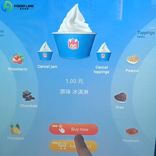ice cream vending machine touchscreen