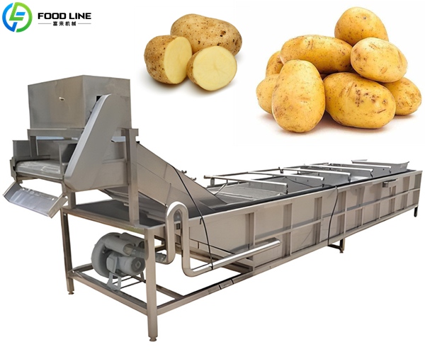 blanching device for potatoes