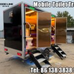 black two stall mobile toilet trailer