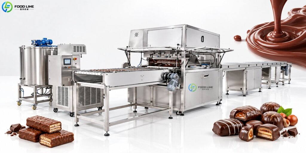 whole chocolate enrobing device