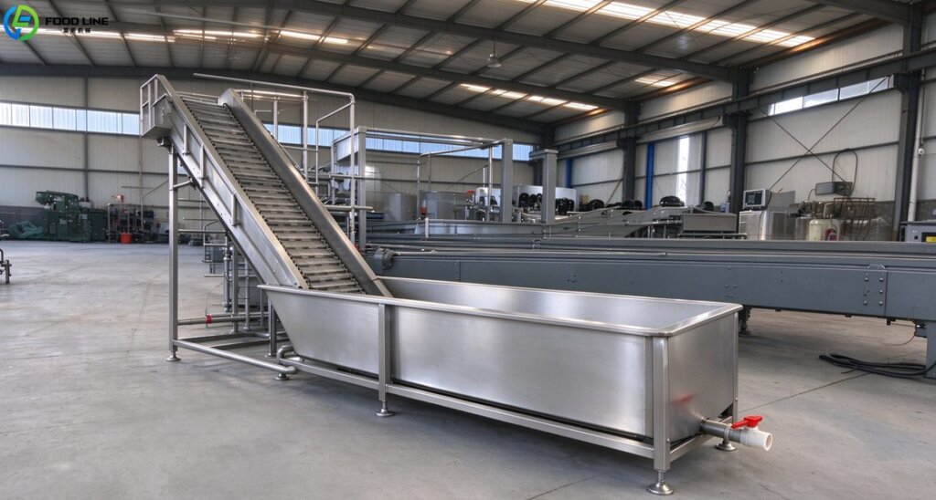 flume type vegetable elevator